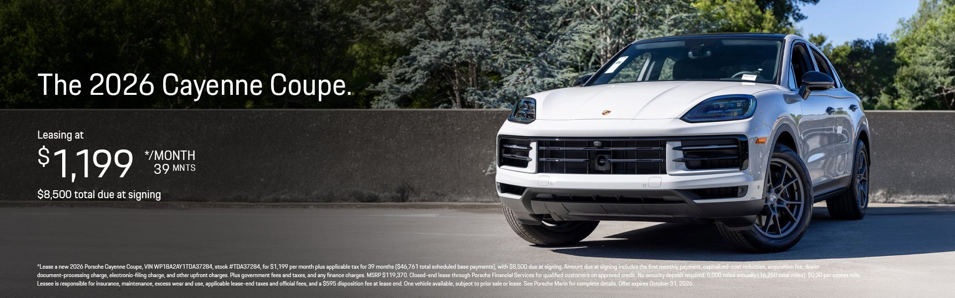 2026 Porsche Cayenne Coupe Lease Banner