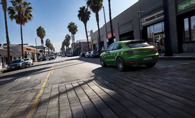 Green Porsche Macan View of the Back Mill Valley CA