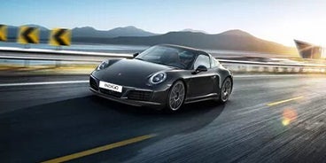 Porsche 911 Targa 4 in Black Front View Mill Valley CA